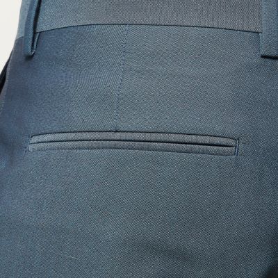 Blue slim suit trousers